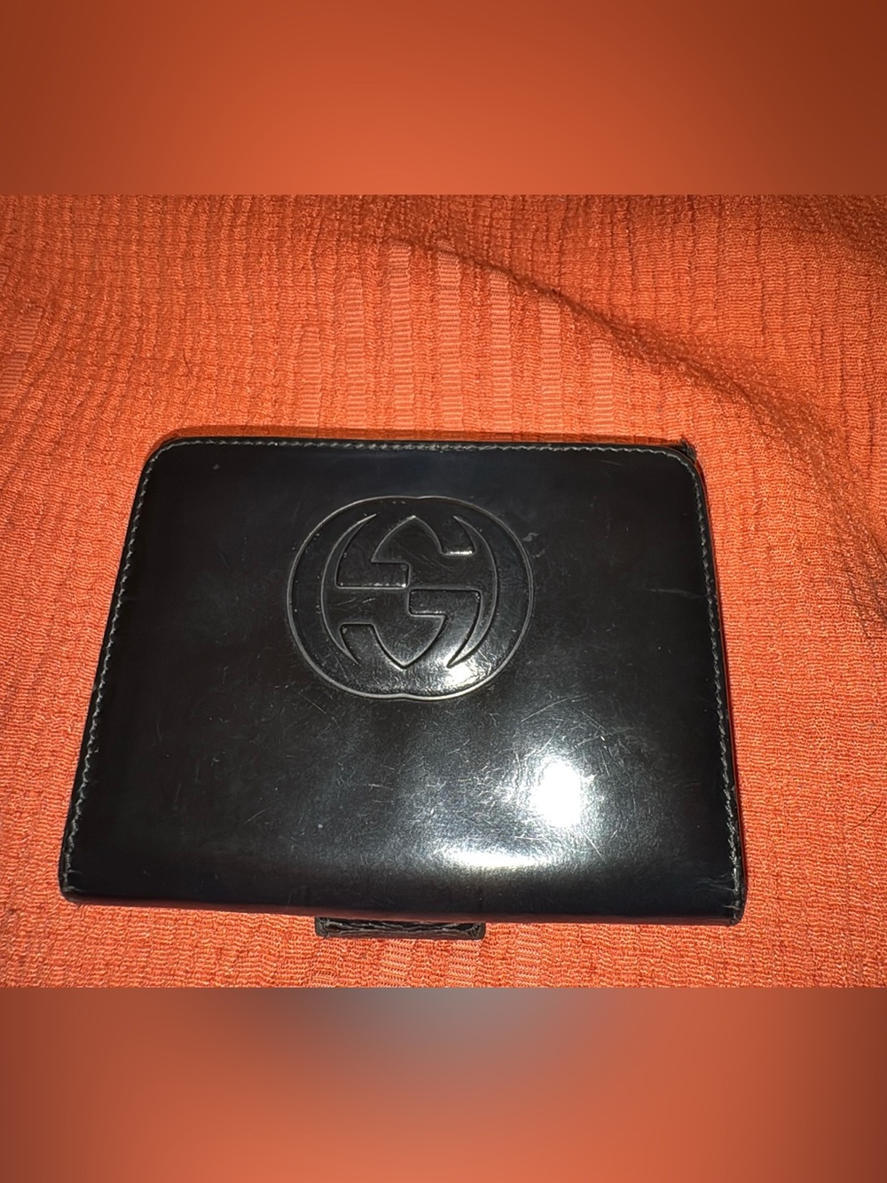 Gucci Black Leather Compact Logo Wallet